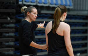 Tamsin Greenway coaching Scotland players
