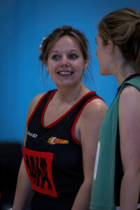 players smiling on court
